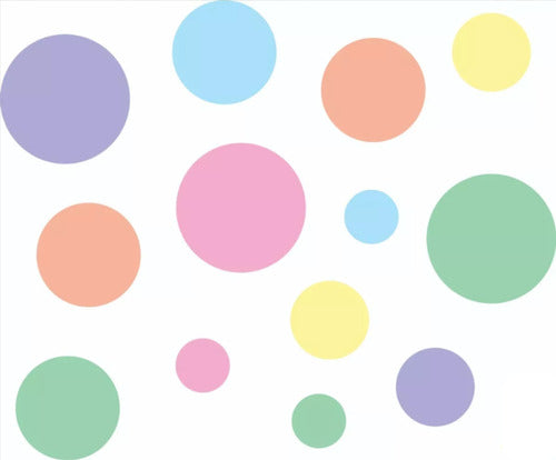 Adesivos De Parede Infantil Bolinha 62uni Tons Pastéis 4 Tam