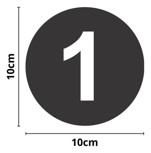 Adesivos Números 1 A 50 Redondo Carro Armário Mesa Bar 10cm