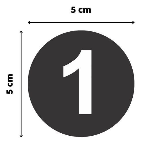 Adesivo Numerado 1 A 50 Redondo Carro Armário Mesa 5cm
