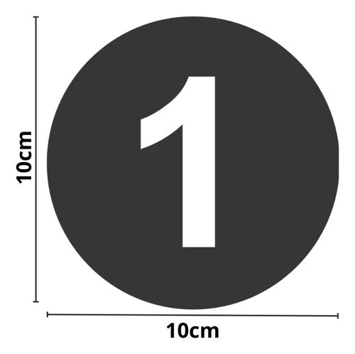 Adesivos Números 1 A 20 Redondo Carro Armário Mesa Bar 5cm
