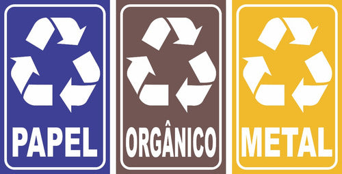 Adesivo Para Lixo/lixeira Reciclável 20x12 Resistente Vinil