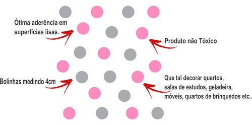 Adesivo De Parede Infantil 150 Bolinhas Cinza E Rosa Quarto
