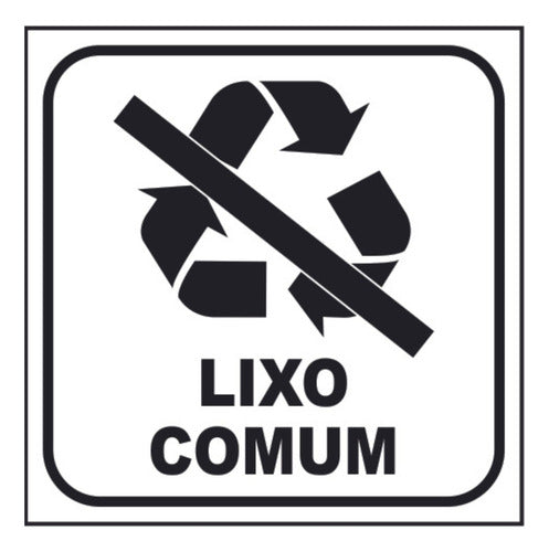 Adesivo Lixo Comum E Lixo Infectante 12x12cm Fundo Branco