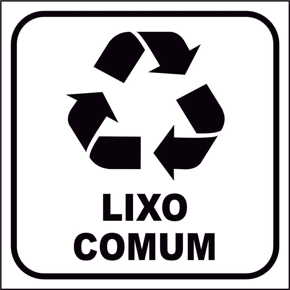 Adesivo Lixo Comum E Lixo Infectante 8x8cm Fundo Branco