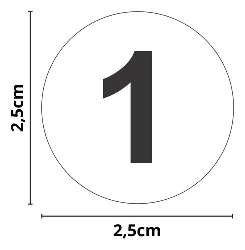 Adesivos Números 1 A 50 Redondo Carro Armário Mesa Bar 2,5cm
