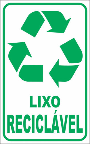 Kit Adesivos Lixo Comum E Reciclagem Coleta Seletiva 20x12cm