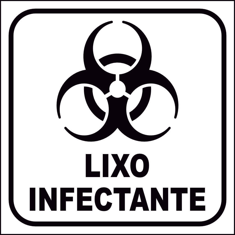 Adesivo Lixo Comum E Lixo Infectante 8x8cm Fundo Branco