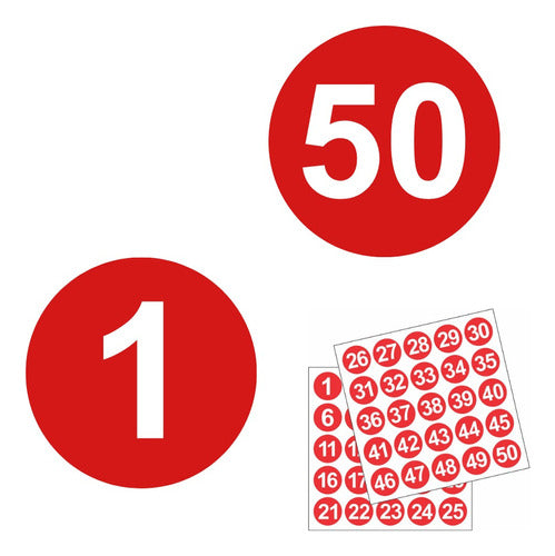 Adesivos Números 1 A 50 Redondo Carro Armário Mesa Bar 10cm