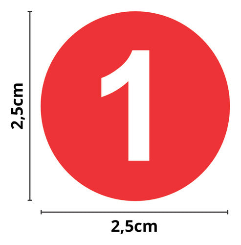 Adesivos Números 1 A 50 Redondo Carro Armário Mesa Bar 2,5cm