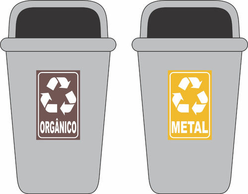 Adesivo Para Lixo/lixeira Reciclável 20x12 Resistente Vinil