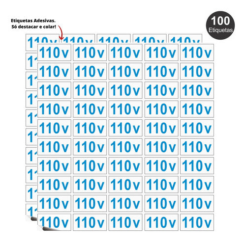Etiquetas Voltagem Identificação Tomada 110v - 100 Unidades