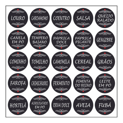 Etiquetas Adesivas Para Porta Temperos Porta Condimentos
