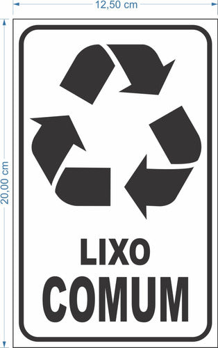 Kit Adesivos Lixo Comum E Reciclagem Coleta Seletiva 20x12cm