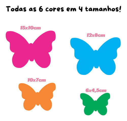 Adesivo De Parede Infantil 42 Borboletas 6 Tons Vivos Quarto