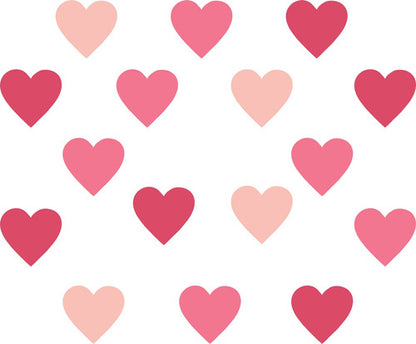 Adesivo Decorativo Coração 7cm 72 Unidades 3 Tons De Rosa