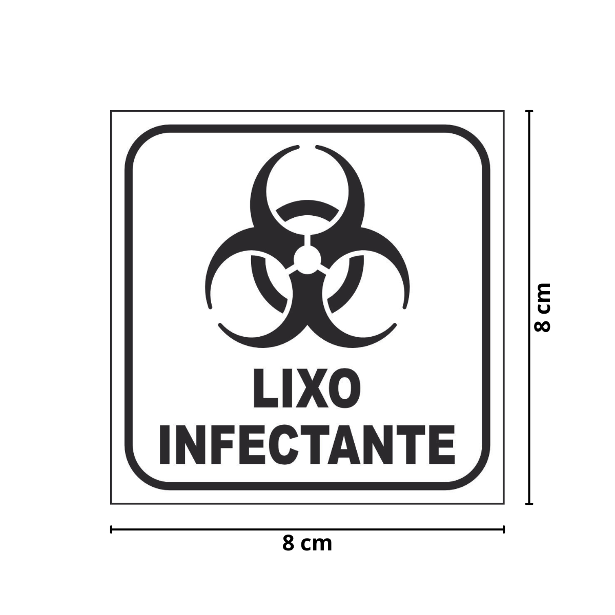 Adesivo Lixo Comum E Lixo Infectante 8x8cm Fundo Branco