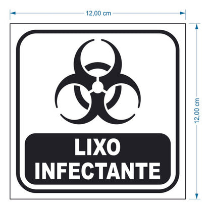 Adesivo Lixo Infectante 1 Unidade 12x12cm