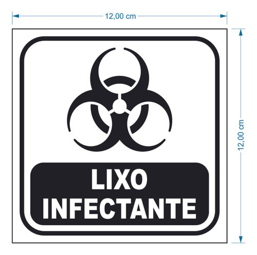 Adesivo Lixo Infectante 1 Unidade 12x12cm