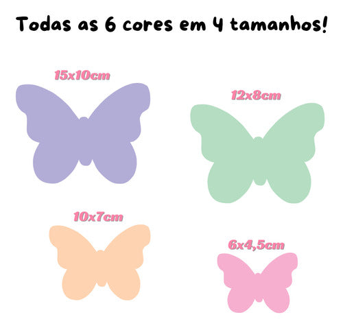 Adesivo De Parede Infantil 42 Borboletas Tons Pastel 6 Cores