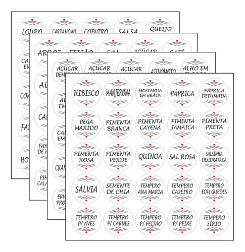 100 Etiquetas Adesivas Transparente P/ Porta Temperos Grãos