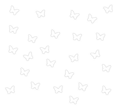 Adesivo De Parede Infantil 72 Borboletas Brancas Quarto
