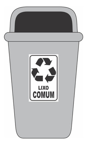 6 Adesivos Lixo Comum P/ Lixeiras - 20x12cm Coleta Seletiva
