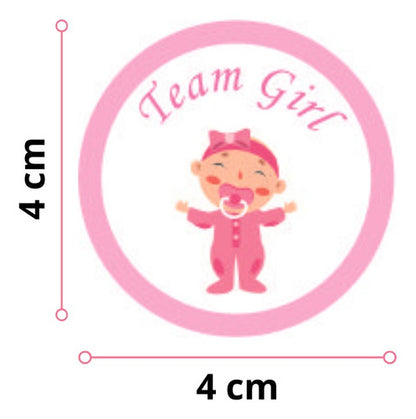 100 Adesivo Redondo Chá Revelação Menina Ou Menino Decoração