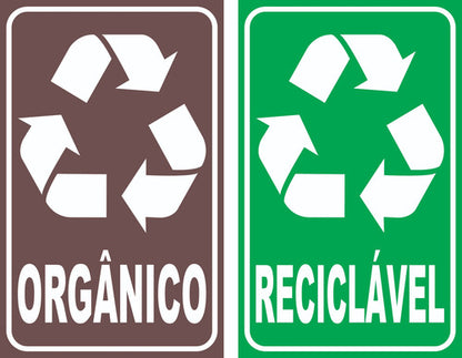 Kit Adesivos P/ Lixeiras Coleta Seletiva Reciclável Orgânico
