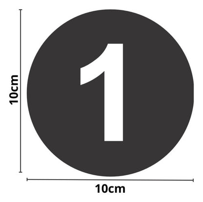 Adesivos Números 1 A 20 Redondo Carro Armário Mesa Bar 5cm