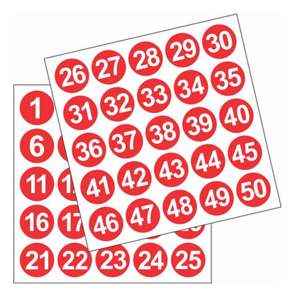 Adesivos Números 1 A 50 Redondo Carro Armário Mesa Bar 2,5cm