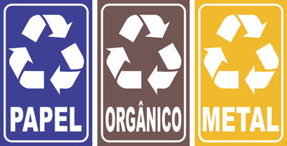 Adesivo Para Lixo/lixeira Reciclável 20x12 Resistente Vinil