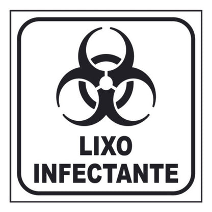 Kit 6 Adesivos Lixo Infectante + 6 Comum 12x12 Fundo Branco
