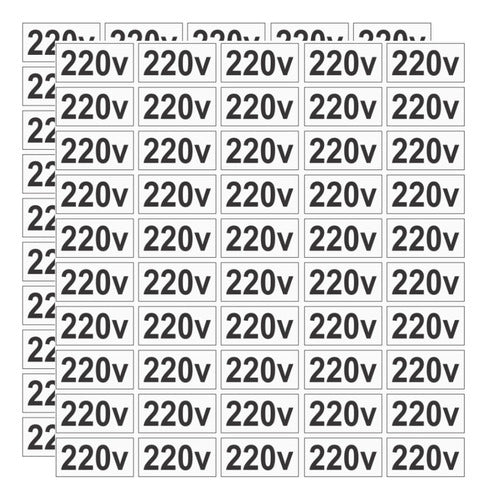 100 Etiquetas Tomada Voltagem 110v E Ou 220v Adesivo Vinil