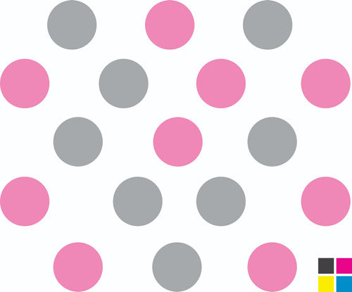 Adesivo De Parede Infantil 150 Bolinhas Cinza E Rosa Quarto
