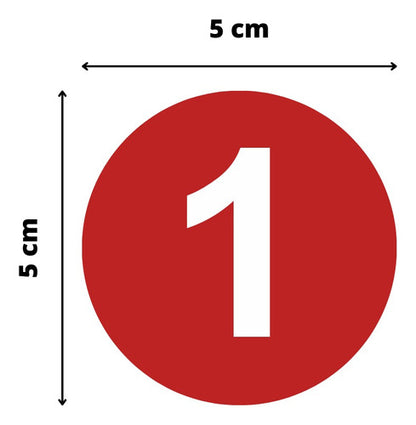 Adesivo Numerado 1 A 50 Redondo Carro Armário Mesa 5cm