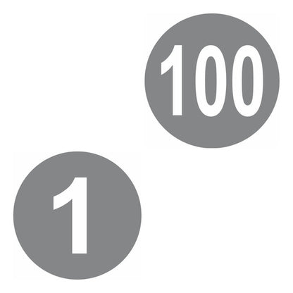 Adesivos Números 1 A 100 Redondo Cinza Numerado 10cm 2 Kits