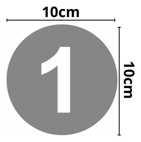 Adesivos Números 1 A 100 Redondo Cinza Numerado 10cm 2 Kits