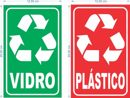 Adesivo Para Lixo/lixeira Reciclável 20x12 Resistente Vinil