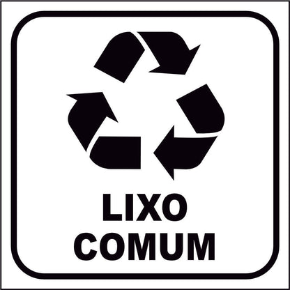 Adesivo Lixo Comum E Lixo Infectante 8x8cm Fundo Branco