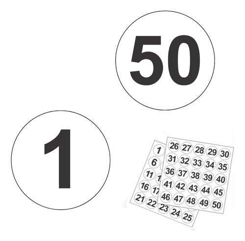 Adesivos Números 1 A 50 Redondo Carro Armário Mesa Bar 2,5cm