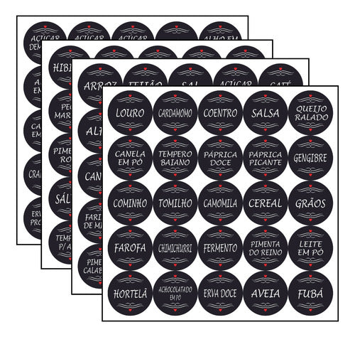 100 Etiquetas Adesivas Para Porta Temperos Porta Condimentos