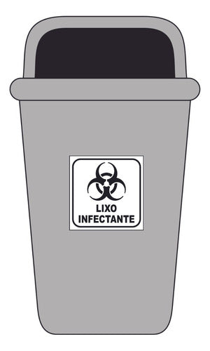 Kit 6 Adesivos Lixo Infectante 12x12cm Fundo Branco