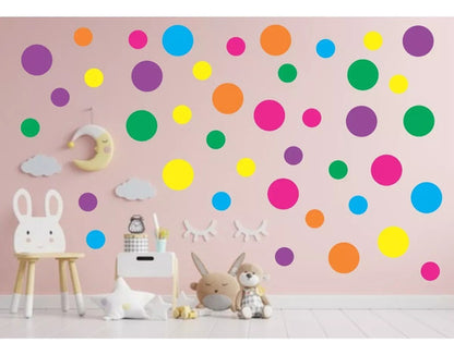 Adesivo Decoração 170 Bolinhas Infantil 2 Tam. Cores Vivas