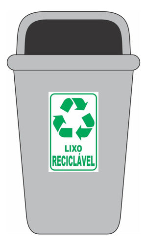 6 Adesivos Lixo Reciclável P/ Lixeiras - 20x12cm - Coleta