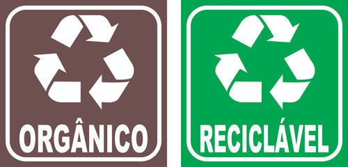 Adesivos P/ Lixeiras Coleta Seletiva Reciclável E Orgânico