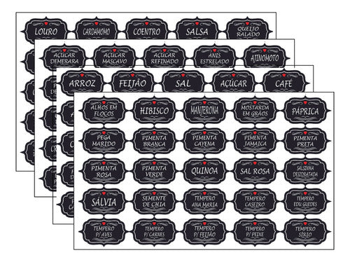 Etiquetas Temperos Condimentos Essenciais Para Potes 100un