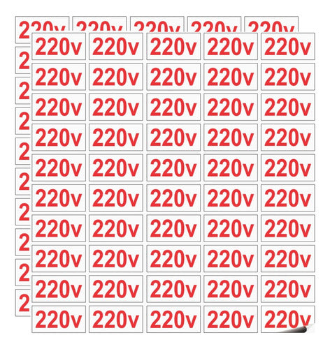 Etiquetas Voltagem Identificação Tomada 220v - 100 Unidades