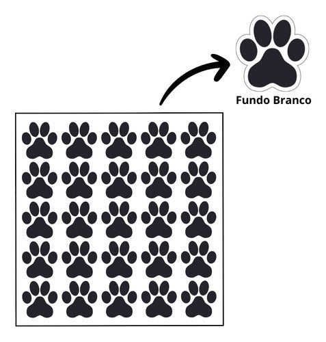 Etiqueta Adesiva 50 Unidades Decorativo Pata De Cachorro Pet