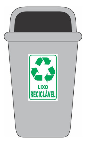 6 Adesivos Lixo Reciclável P/ Lixeiras - 20x12cm - Coleta