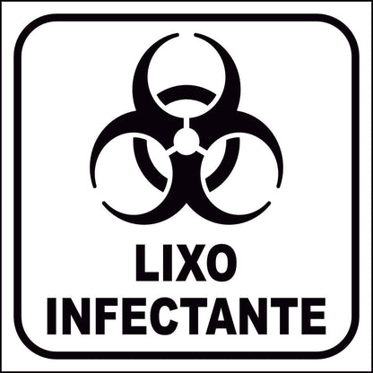 Adesivo Lixo Comum E Lixo Infectante 8x8cm Fundo Branco